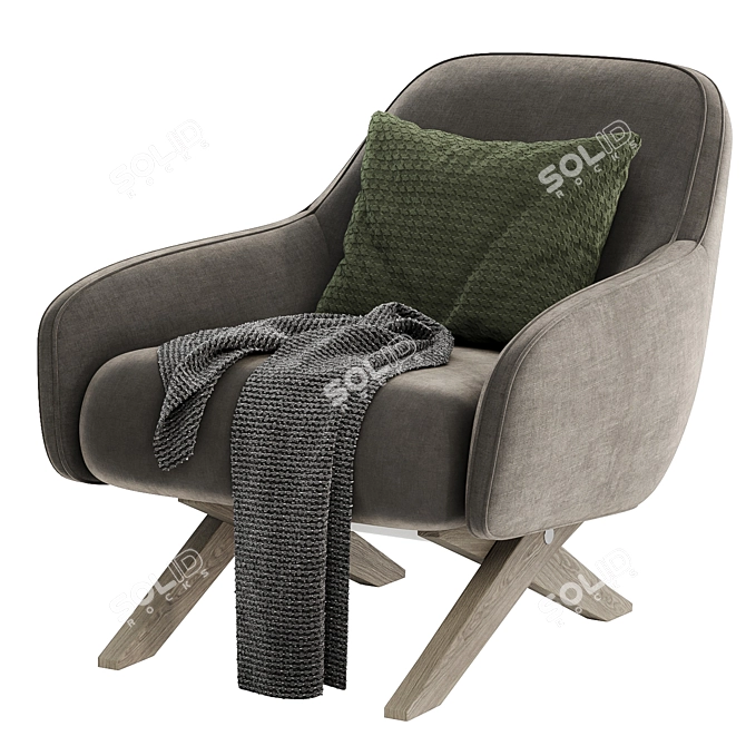 Marlon Armchair: Stylish Comfort Choice 3D model image 3