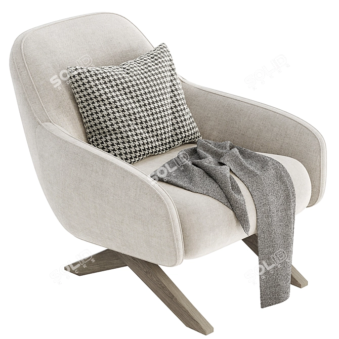 Marlon Armchair: Stylish Comfort Choice 3D model image 4