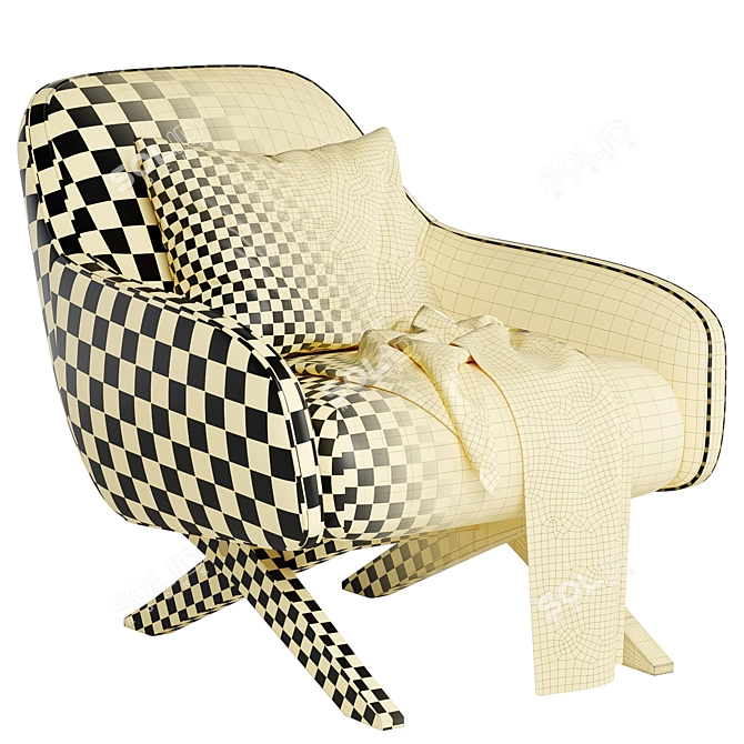 Marlon Armchair: Stylish Comfort Choice 3D model image 5