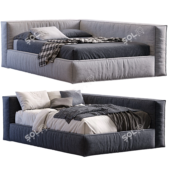 Modern Compact Boca Bed 3D model image 3