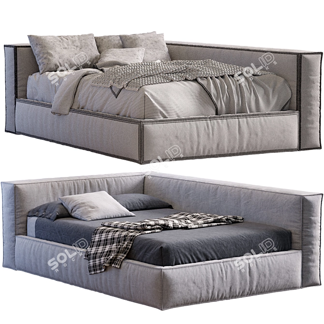 Modern Compact Boca Bed 3D model image 4