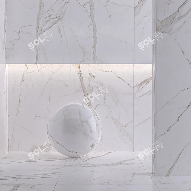 Calacatta Oro Venato Ceramic Tiles 3D model image 1