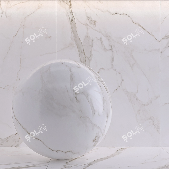 Calacatta Oro Venato Ceramic Tiles 3D model image 2