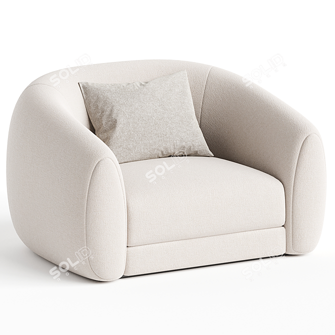 Luxury Barnabas Armchair: Hamilton's Elegance 3D model image 1