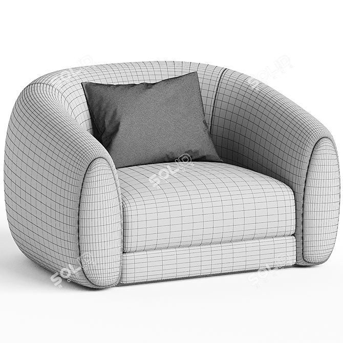Luxury Barnabas Armchair: Hamilton's Elegance 3D model image 2