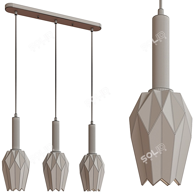  Loft Market Pendant Light, 3 Lamps 3D model image 4