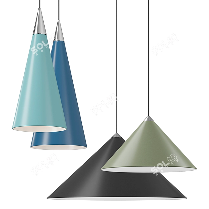 Versatile Conical Pendant Light 3D model image 1