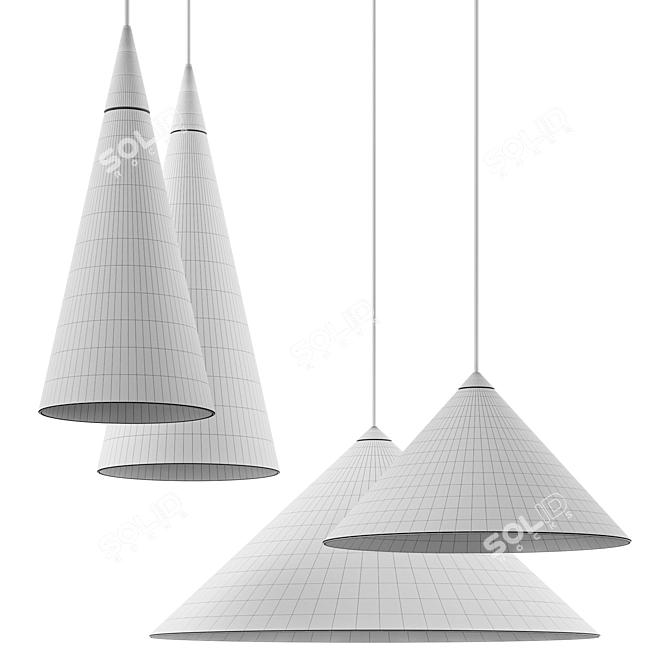 Versatile Conical Pendant Light 3D model image 3