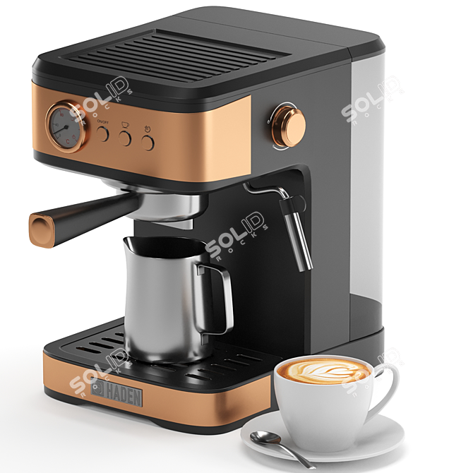 Stylish Espresso Maker, 3-in-1 3D model image 2