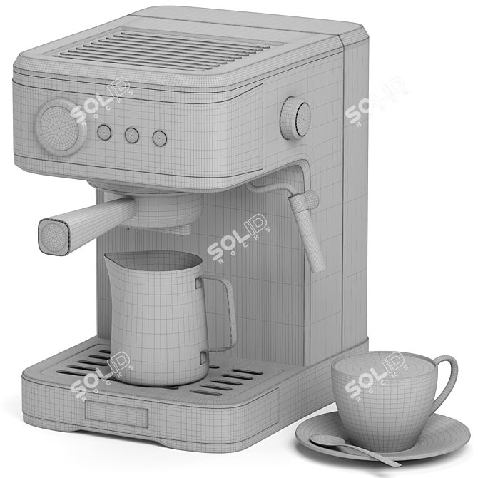 Stylish Espresso Maker, 3-in-1 3D model image 7