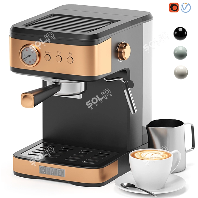 Stylish Espresso Maker, 3-in-1 3D model image 20