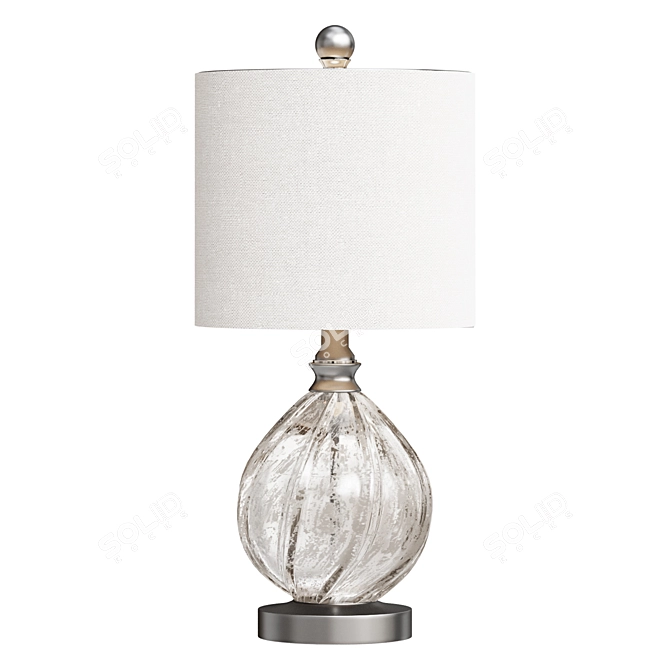 Mercury Silver Glass LED Lamp 3D model image 1