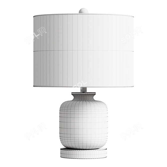 Marsh Smoked Glass Table Lamp 3D model image 2