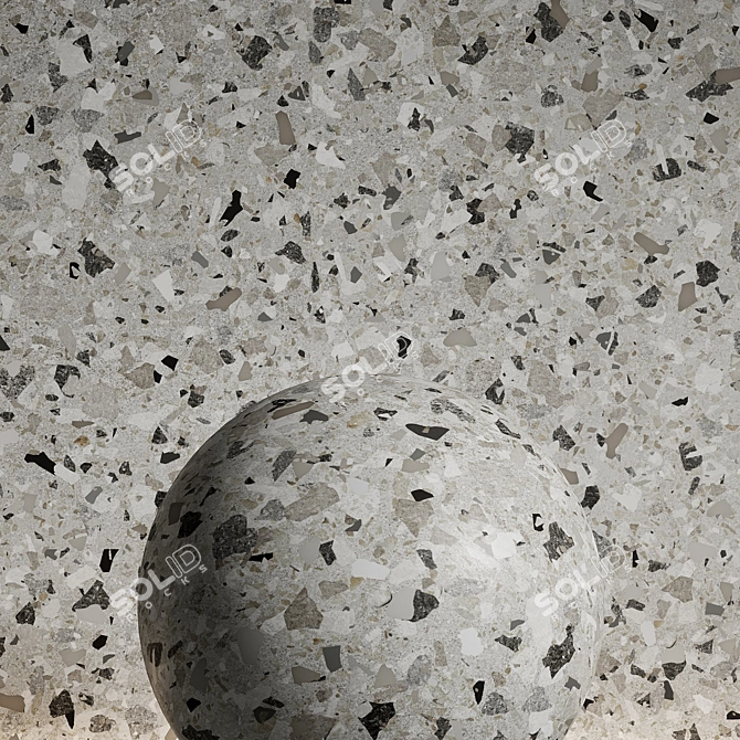 Seamless PBR Terrazzo Material 3D model image 2