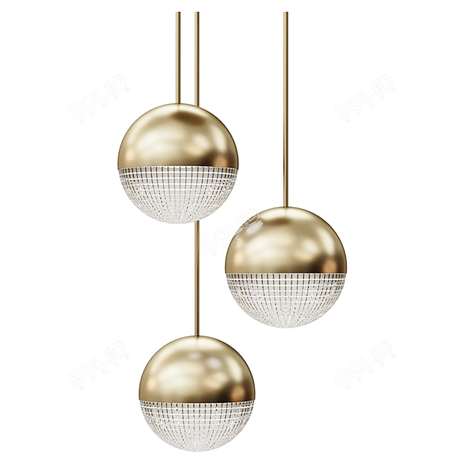 Lens Flair Chandelier Gold Effect 3D model image 1