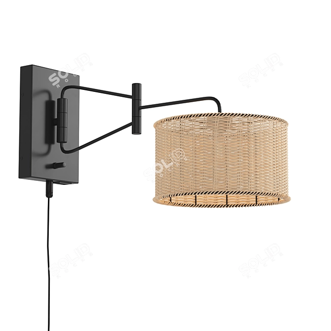 Rattan Wall Sconce by Safavieh 3D model image 1