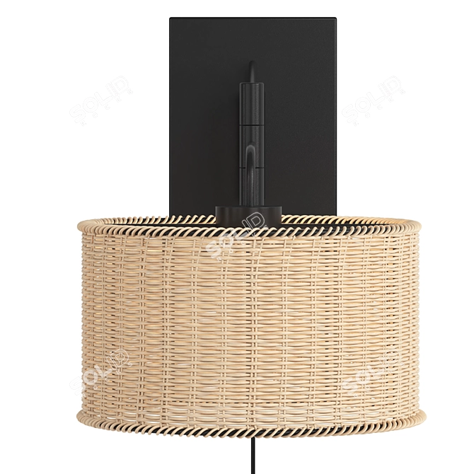 Rattan Wall Sconce by Safavieh 3D model image 2