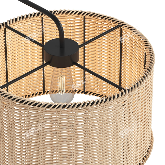 Rattan Wall Sconce by Safavieh 3D model image 3