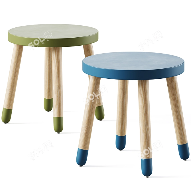  Flexa Kids Table & Chairs 3D model image 2