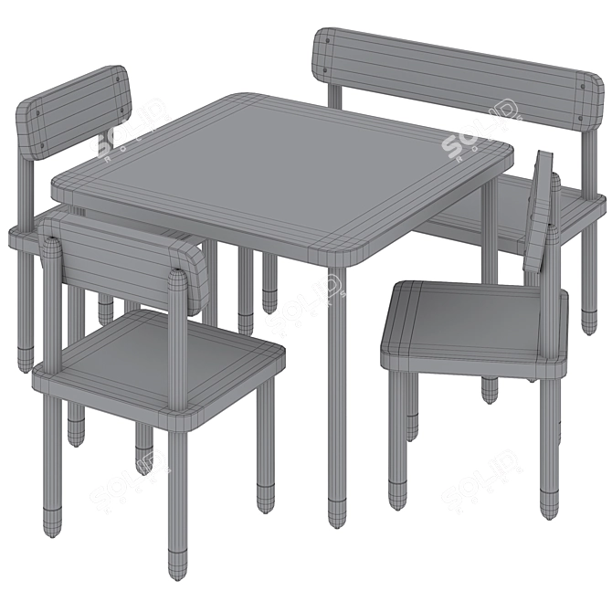 Flexa Kids Furniture Set 3D model image 6