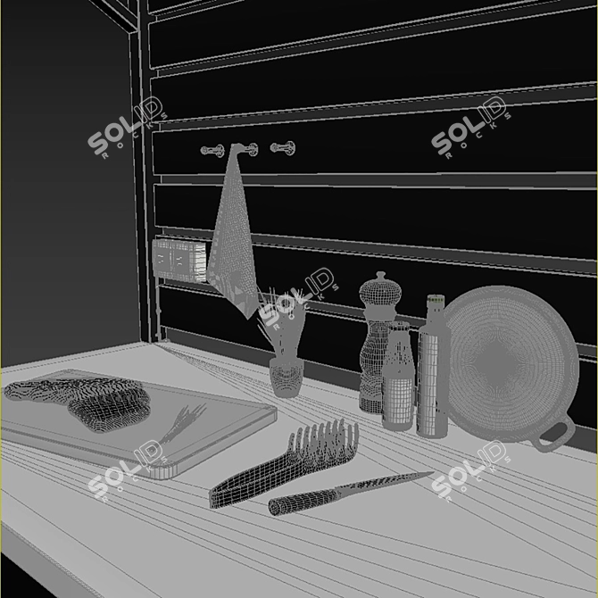 Convertible Summer Kitchen Furniture 3D model image 5