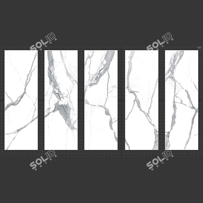 Luxury Statuario Altissimo Tile Set 3D model image 3