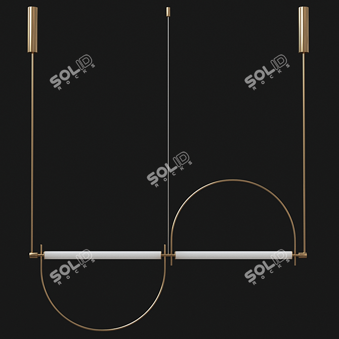 Elegant Arc Pendant Light 3D model image 2