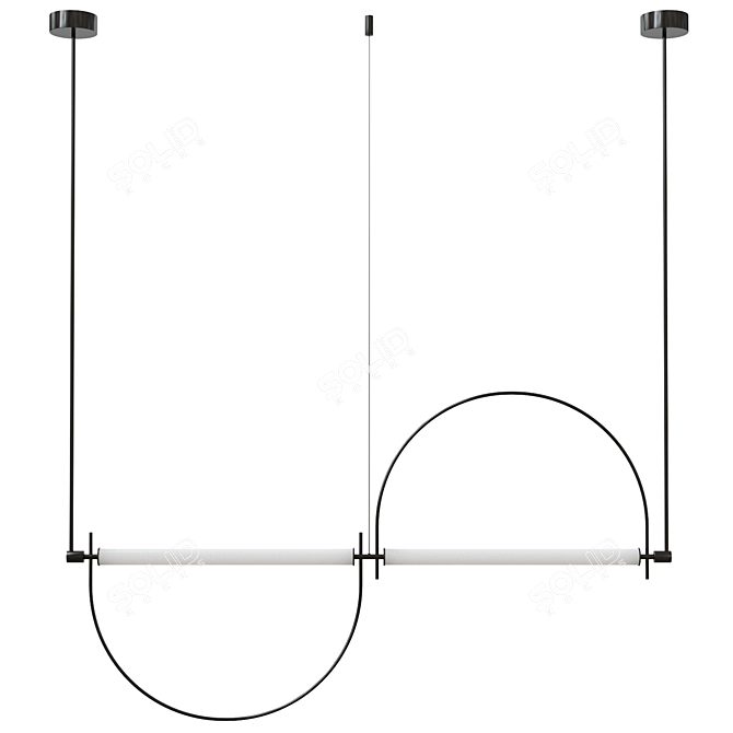 Elegant Arc Pendant Light 3D model image 3