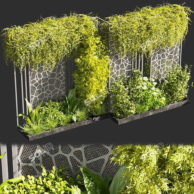 Urban Leaf Ivy Bush Collection 3D model image 1