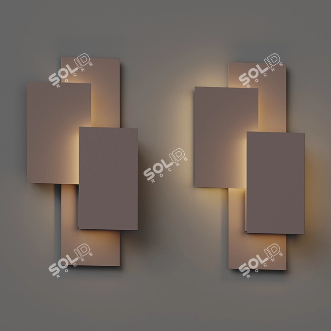 Sculptural LED Wall Sconce 3D model image 2