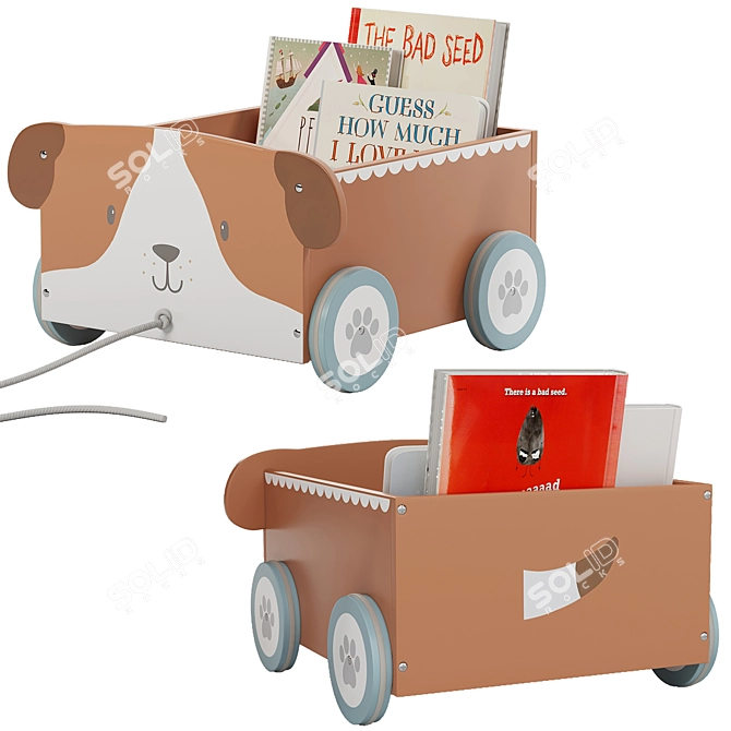 Kids Book Carts Collection 3D model image 4