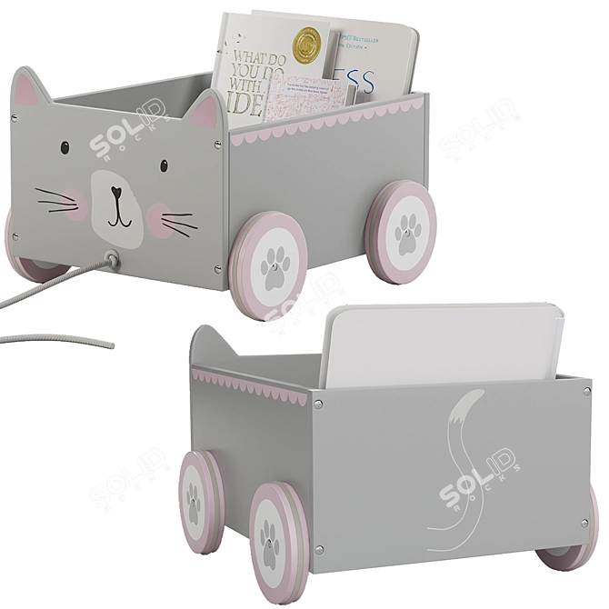 Kids Book Carts Collection 3D model image 6