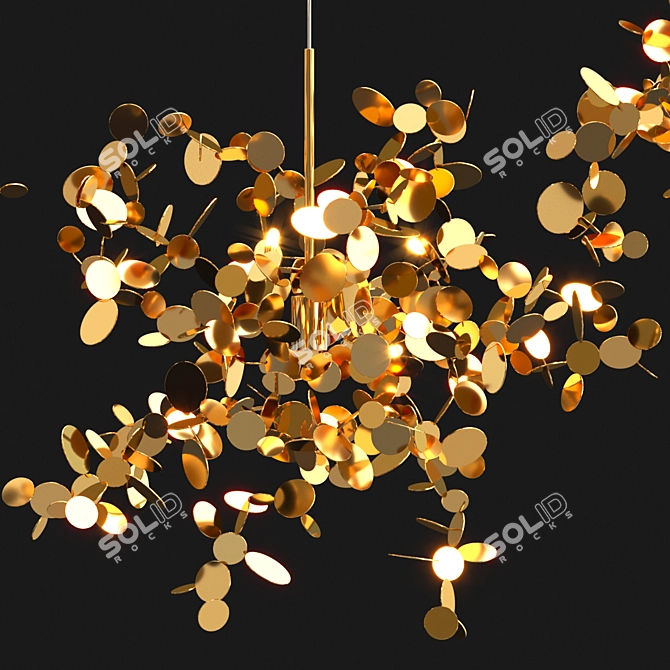 Handcrafted Argent Pendant Light 3D model image 4