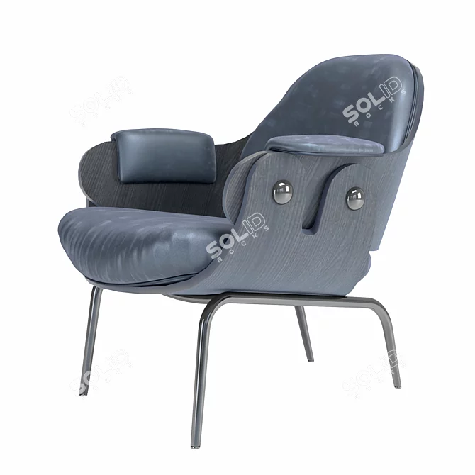 Modern Low Lounger Armchair Design 3D model image 2