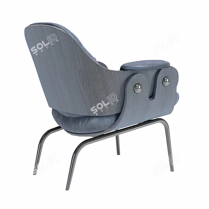 Modern Low Lounger Armchair Design 3D model image 3