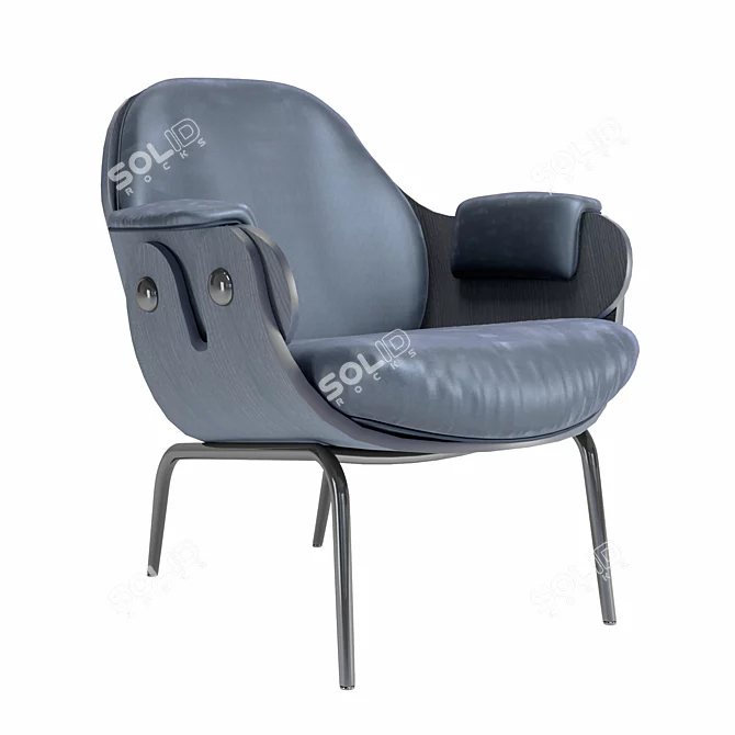 Modern Low Lounger Armchair Design 3D model image 5