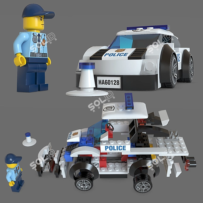 Lego Police 3D Model Kit 3D model image 1