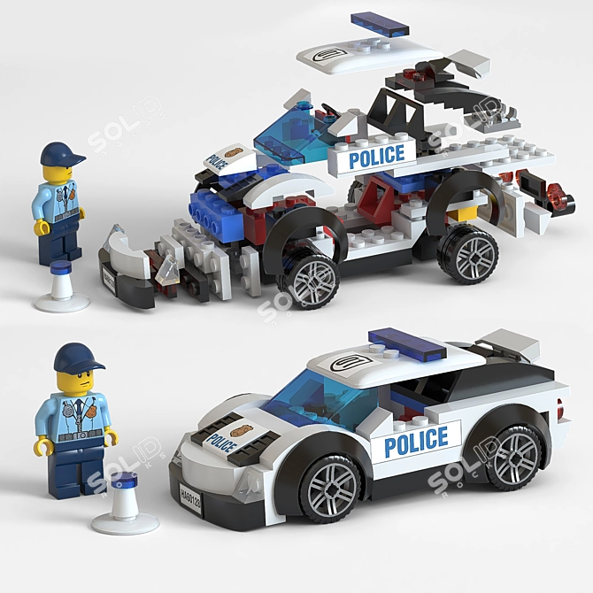 Lego Police 3D Model Kit 3D model image 4