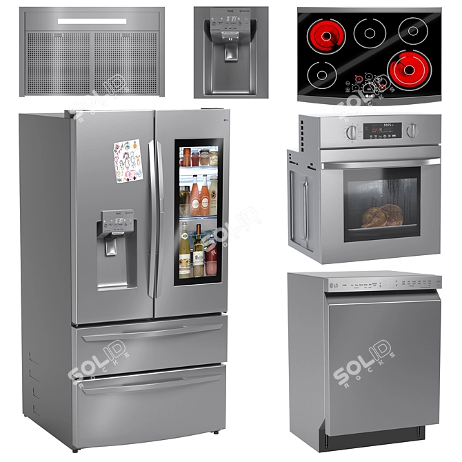 LG Kitchen Appliances Collection 3D model image 3