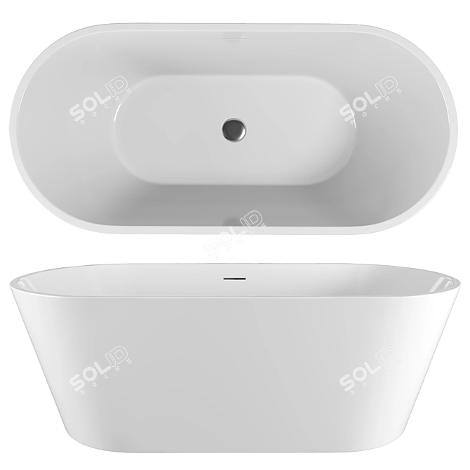 Abber AB9203-1.6 Acrylic Bathtub 160x80 3D model image 1