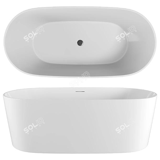 Abber AB9368-1.5 Acrylic Bathtub 3D model image 1
