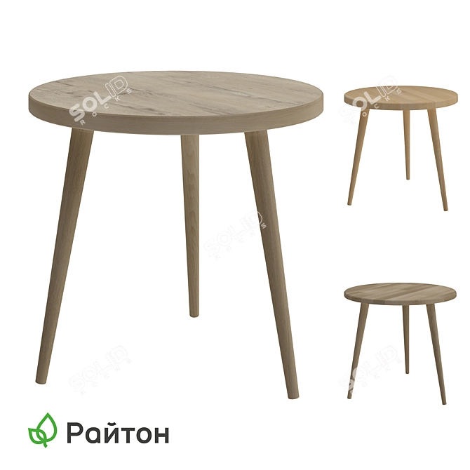 Minimalist Oak Coffee Table 3D model image 1
