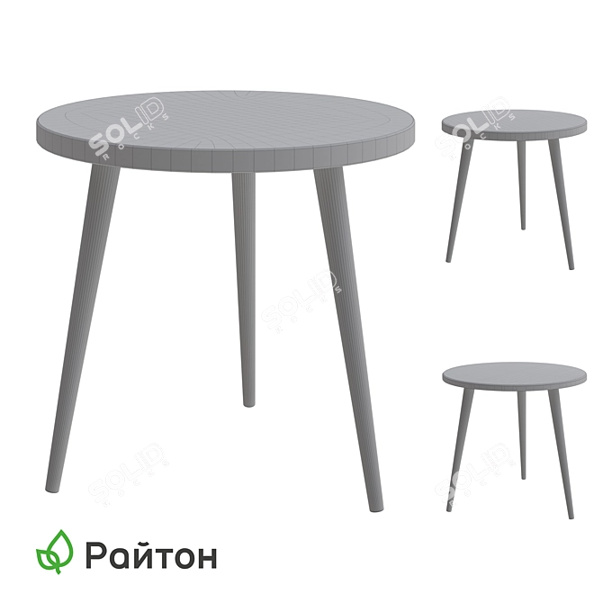 Minimalist Oak Coffee Table 3D model image 2