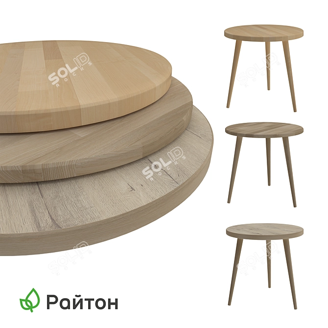 Minimalist Oak Coffee Table 3D model image 3