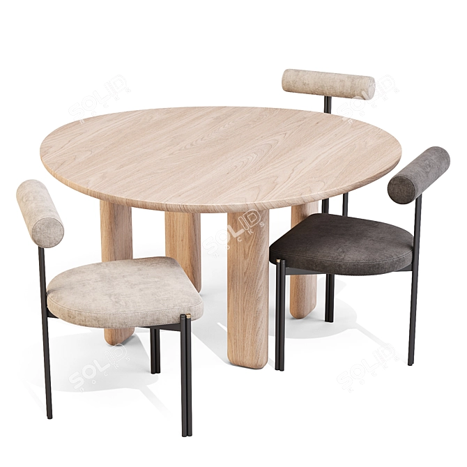 Liu Jo Caillou Dining Set 3D model image 2