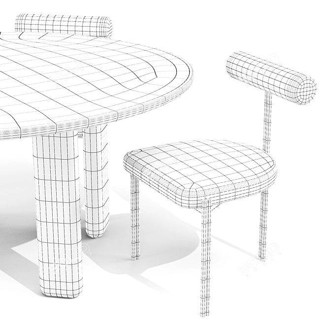 Liu Jo Caillou Dining Set 3D model image 5