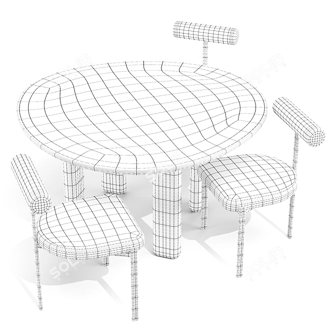 Liu Jo Caillou Dining Set 3D model image 7