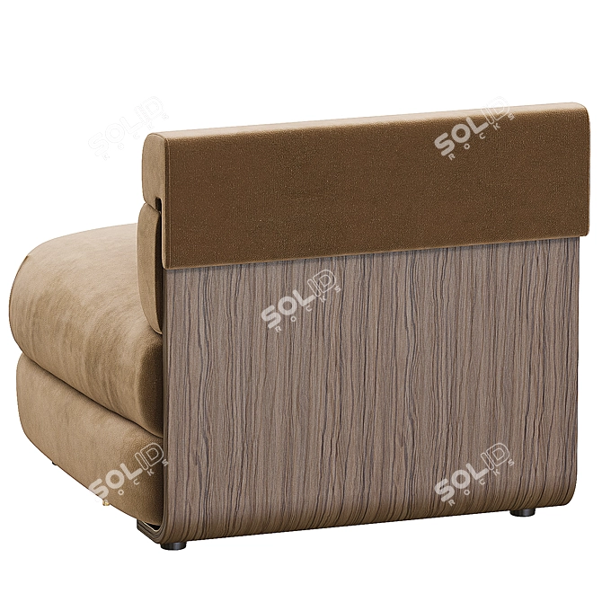 Elegant Velvet Armless Chair 3D model image 3