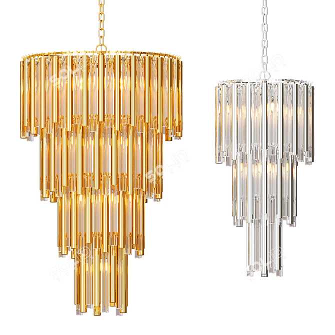 Elegant Gigi Chandelier Set 3D model image 1