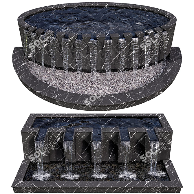 Versatile Waterfall Fountain Decoration 3D model image 1